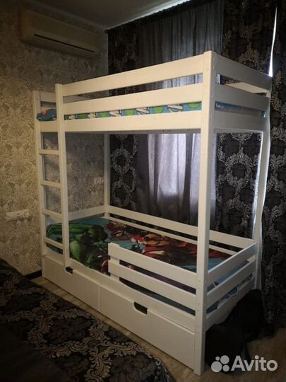 Кровать 2-ярусная, массив сосны