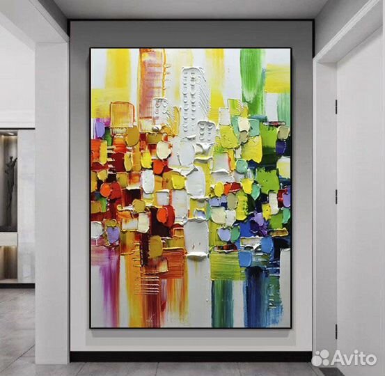 Большая картина маслом на холсте, онлайн примерка