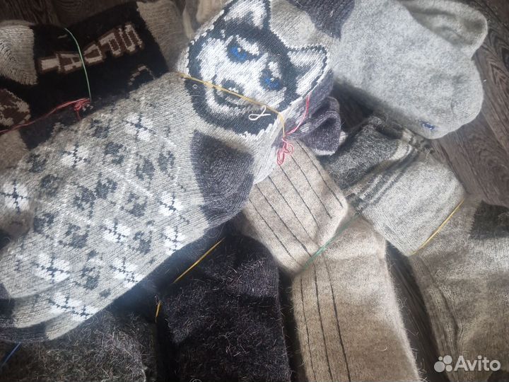 Носки женские, мужские шерстяные много машинные