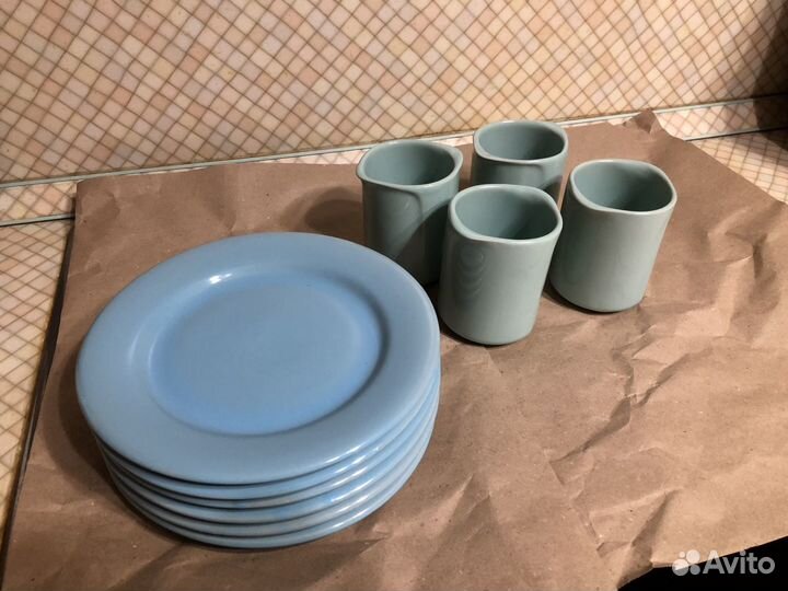 Тарелки керамические + стаканы