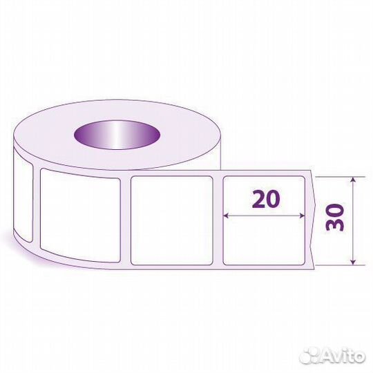 Этикетки в рулоне 30х20 мм Эко
