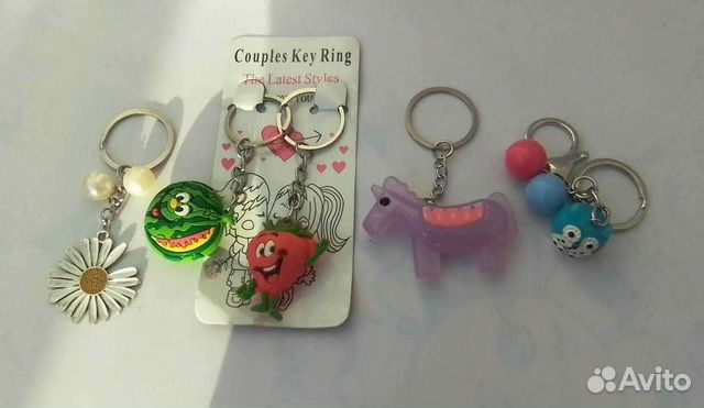 Брелоки. Ромашка,Арбуз,Клубника,Единорог,Сова