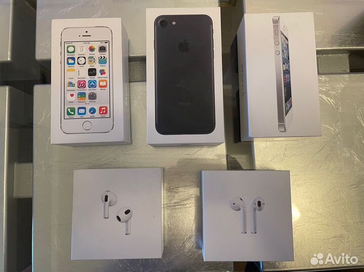 Пустые коробки Apple iPhone, Apple AirPods