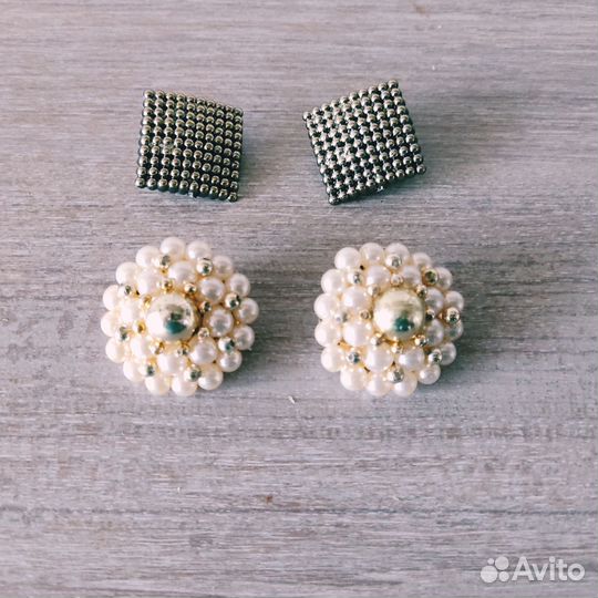 Винтажные серьги клипсы