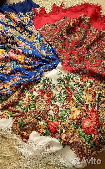 Павловопосадский платок синий