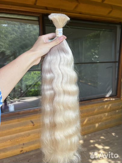 Волосы для наращивания 55 см блонд