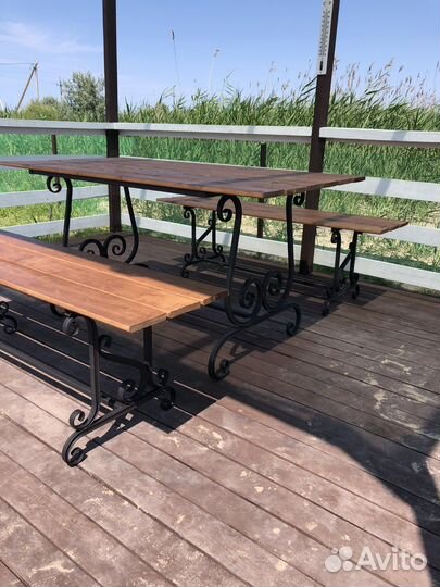 Лавки и стол для беседки