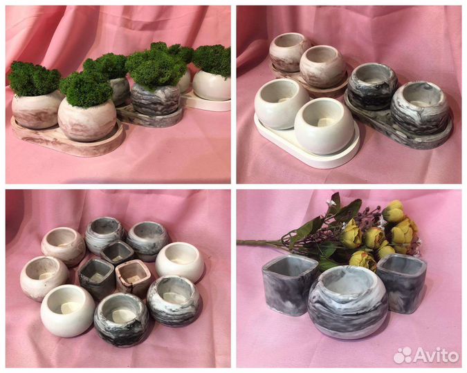 Кашпо ваза гипс подарок сувенир