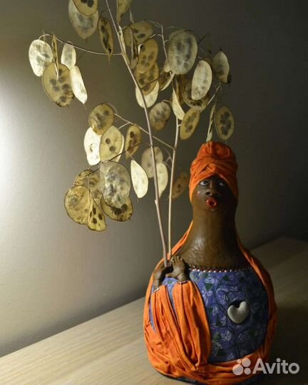 Ваза папье маше для сухоцветов