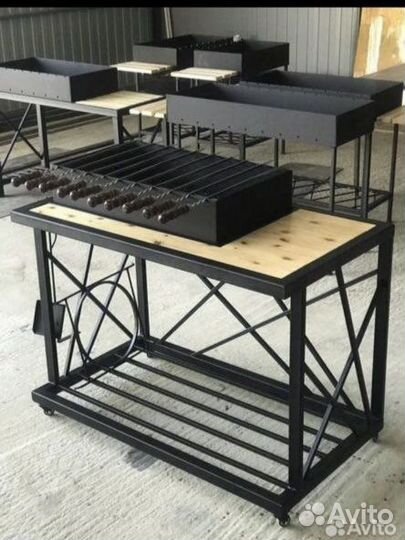 Мангал с печью под казан и крышей