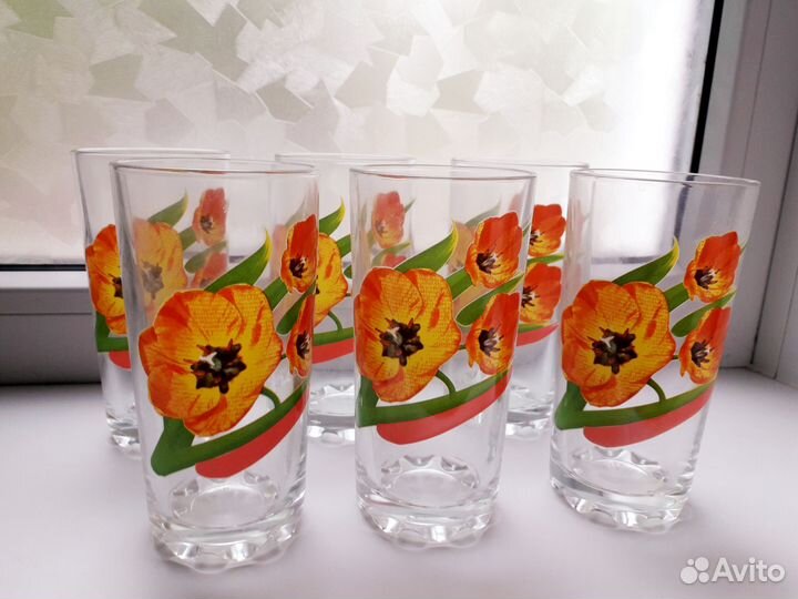 Стаканы с рисунком набор стекло