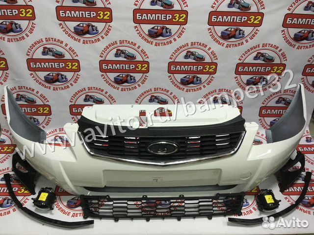 Бампер Приора белый передний