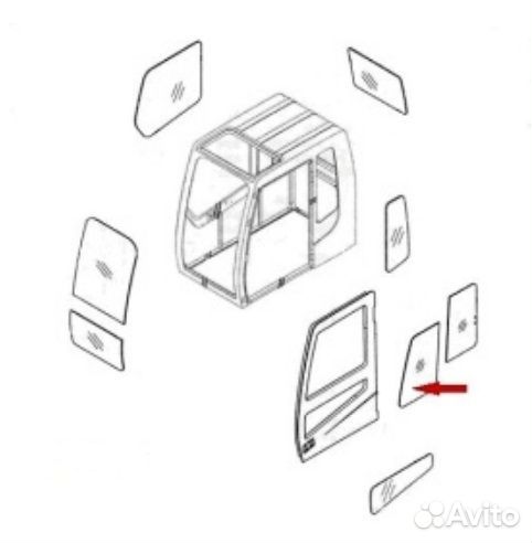 Стекло двери переднее (форточка) Huyndai