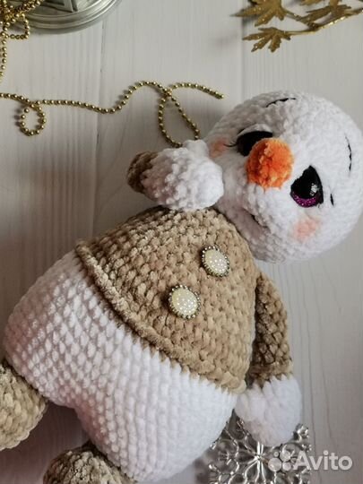 Новогодние игрушки ручной работы. Снеговик