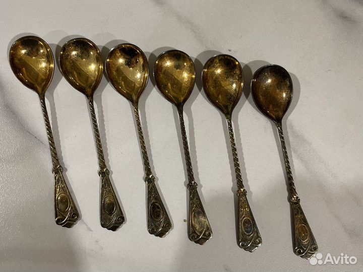 Ложки кофейные серебро 875