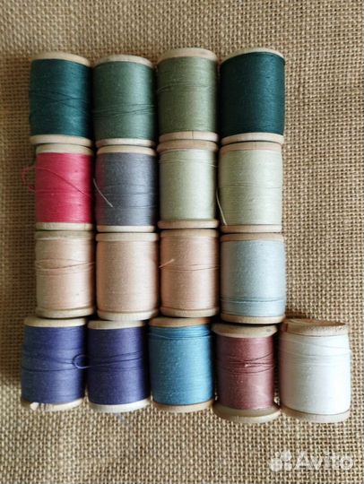 Нитки СССР на деревянных катушках