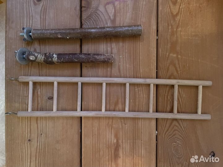 Лесенка и жердочки для попугая деревянные