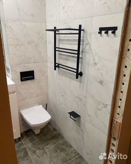 Туалет/ванная «под ключ», укладка плитки