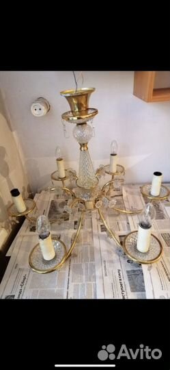 Люстра хрустальная Чехословакия