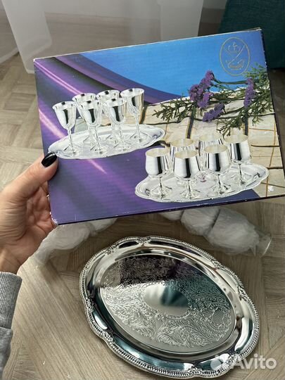 Набор рюмок 6шт с подносом