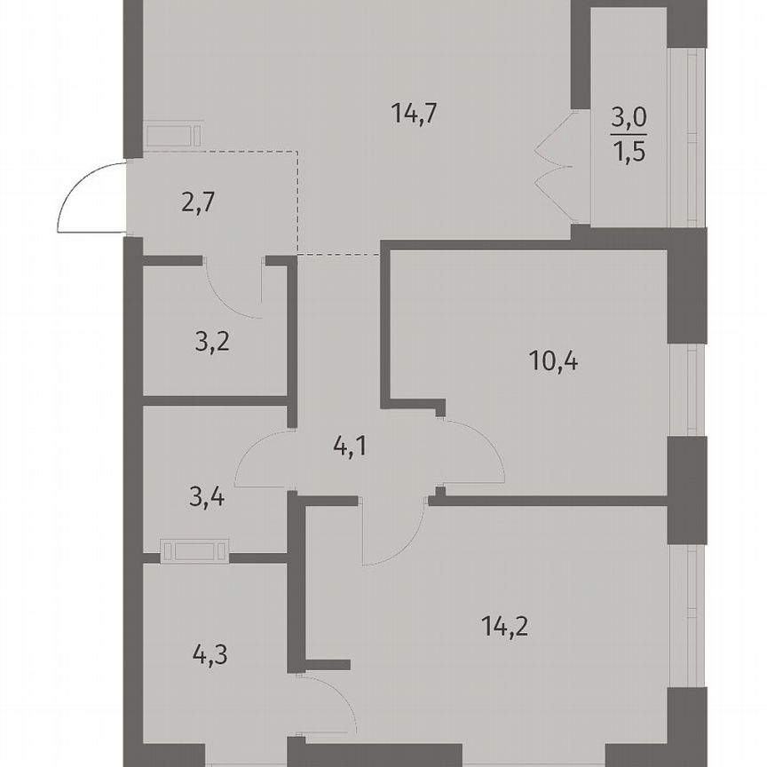 2-к. квартира, 58,5 м², 5/12 эт.