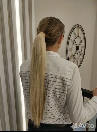 Шиньон хвост из натуральных волос