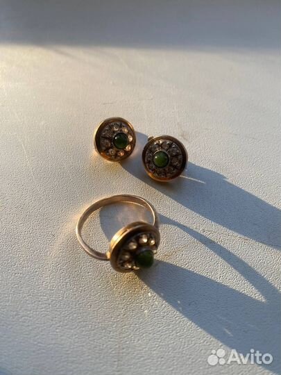 Комплект серьги и кольцо