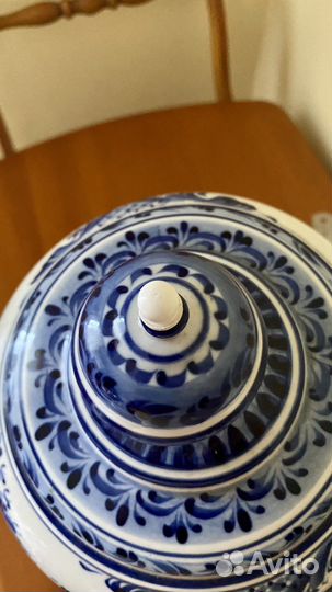 Лампа настольная Гжель