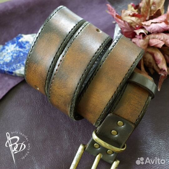 Модный, эксклюзивный ремень из буйвола. Handmade