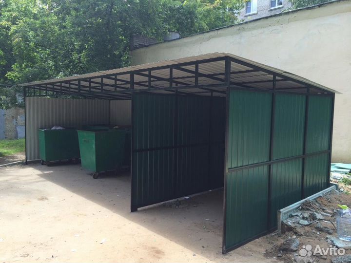 Контейнерные площадки. Металлокаркасы