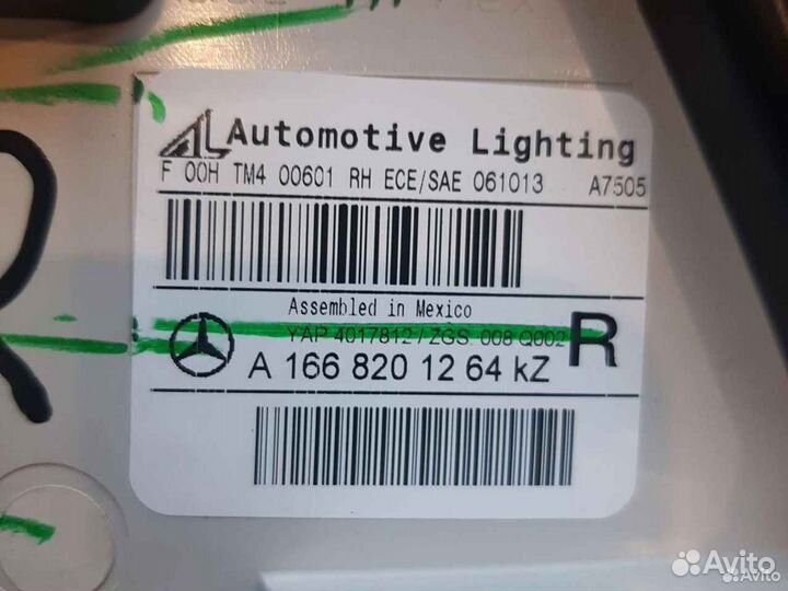 Фонарь правый mercedes gl166