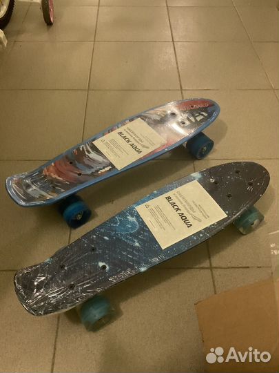 Пенниборд black aqua новые