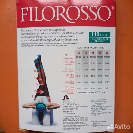 Колготки компресионные 2 класса