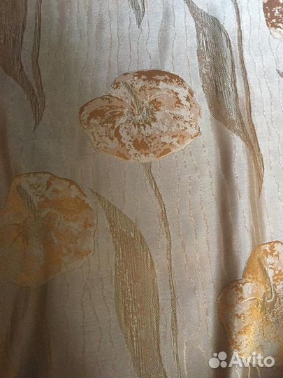 Ткань портьерная золотисто-коричневая Тафта Турция