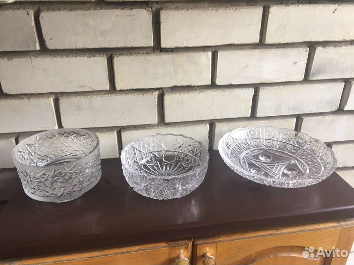 Вазы, салатники, рюмки хрусталь