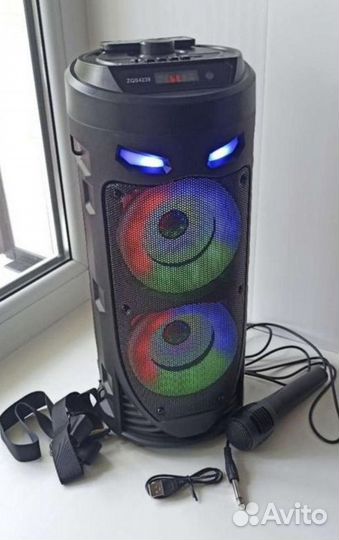 Колонка BT блютуз usb fm радио aux караоке