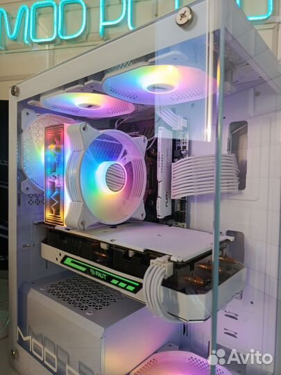 Мощный игровой пк Intel полный комплект белый