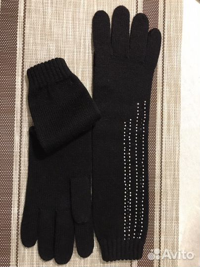 Перчатки женские длинные трикотажные черные