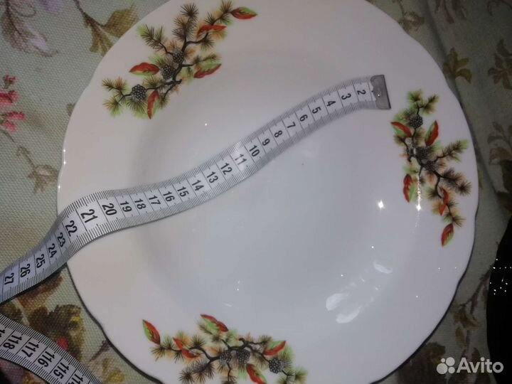 Тарелки из СССР Кедр с шишками 24 см антиквариат