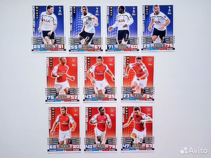 100 карт topps Английская Премьер-Лига 2014-2015