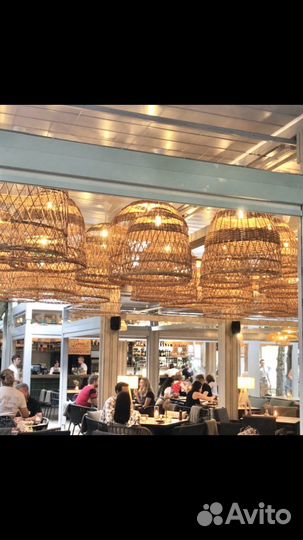 Плетеные абажуры светильники