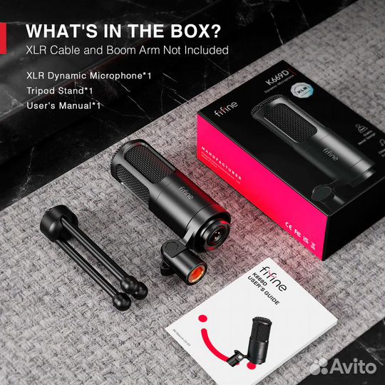 Микрофон Fifine XLR K669D, динамический, новый