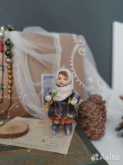 Ватные елочные игрушки СССР