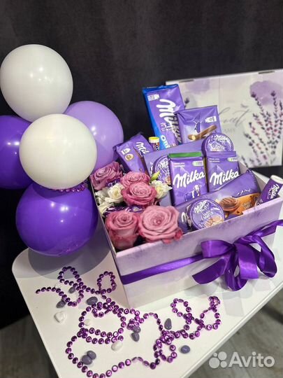 Сладкие коробки с цветами