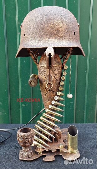 Антуражный ночник из немецкой каски и чешский штык