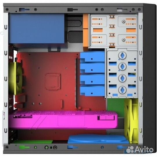 Foxline FL-733R-FZ450R-U32C-PH mATX case, black, w