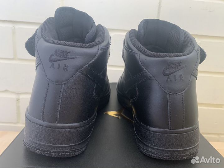 Nike Air Force 1 '07 Mid Triple Black Оригинал