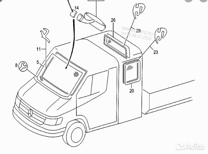 Стекло лобовое Mercedes Sprinter