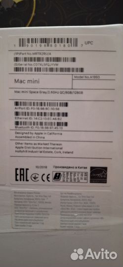 Apple Mac mini i3/8/128 модель A1993