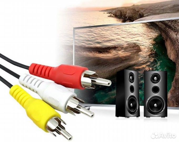 Кабель аудио 3,5 jack AUX тюльпан